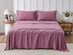 Kathy Ireland 4 Piece Heathered Jersey Knit Cotton Sheet Set (King/Rose)