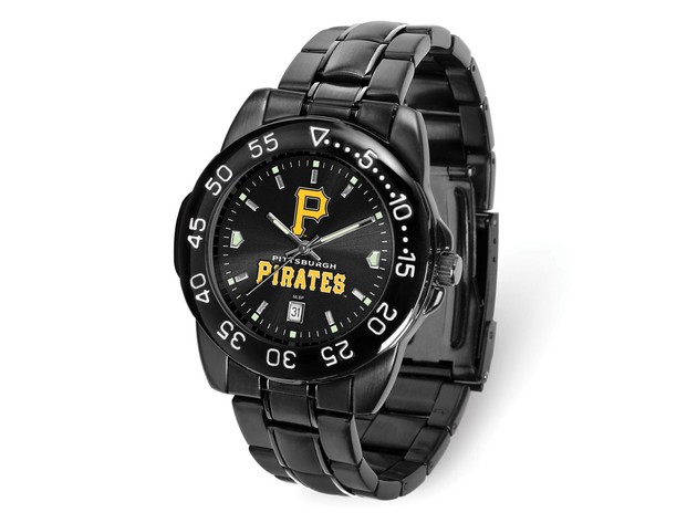 MLB Mens Pittsburgh Pirates P Logo Fantom Watch