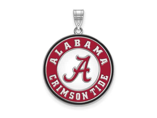 Sterling Silver U. of Alabama XL Enamel Pendant Necklace