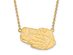 14k Gold Plated Silver Louisiana State Large Pendant Necklace