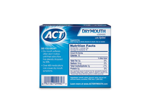 ACT Dry Mouth Xylitol Soothing Mint Lozenges For Better Oral Health, Get Strengthen Teeth and Freshen Breath From This Mint Lozenges, 18 Count