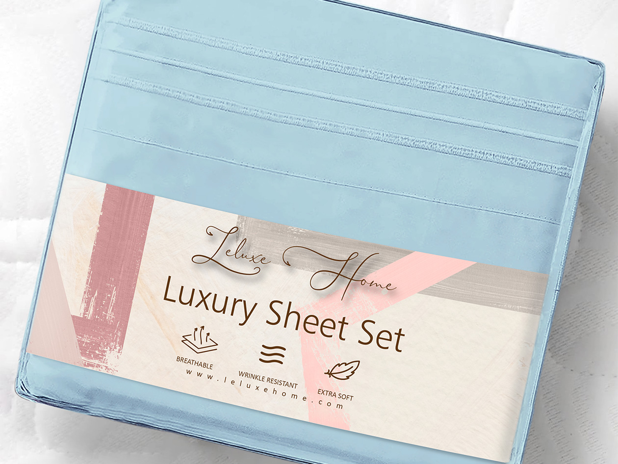 The Luxe 4-Piece Microfiber Bed Sheet Set (Blue/King)