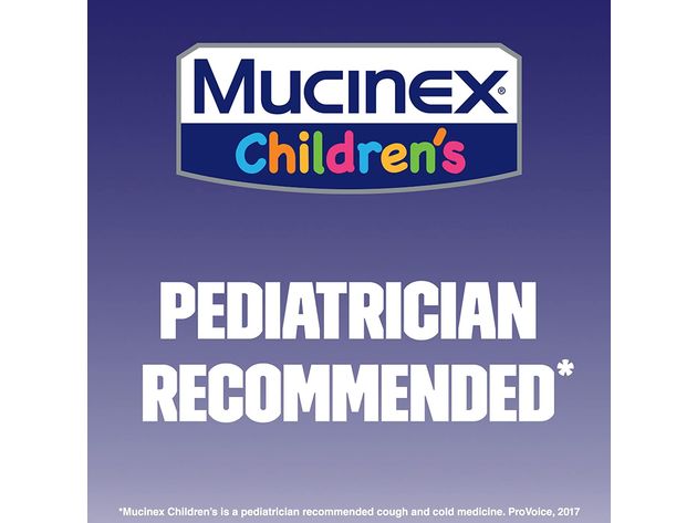 Mucinex Children's Berrylicious Congestion and Cough Liquid for Chest Congestion Relief, Stuffy Nose Relief, Mucus, and Cough Control, 6.8 Fluid Ounces