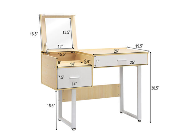 costway vanity table flip top