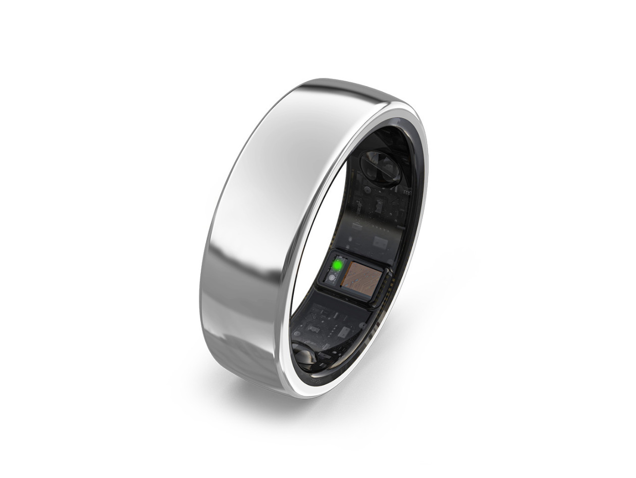 aaboRing Health & Fitness Tracker Smart Ring (Silver/Size 13)