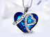 "I Love You Forever" Necklace Ft. Blue Swarovski Heart Pendant