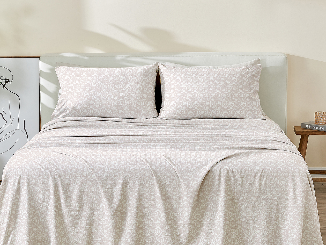 Floral Print Microfiber Sheet Set