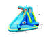 Costway Inflatable Kids Hippo Bounce House Slide Climbing Wall Splash Pool w/740W Blower - Blue
