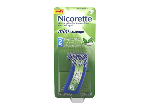 Nicorette Mini Nicotine Lozenge Calm Intense Nicotine Withdrawal Stop Smoking Aid 2mg 20 Count Mint Flavor