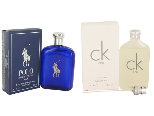 Gift set Polo Blue by Ralph Lauren EDT Spray 6.7 oz And CK ONE EDT Pour/ Spray (Unisex) 1.7 oz