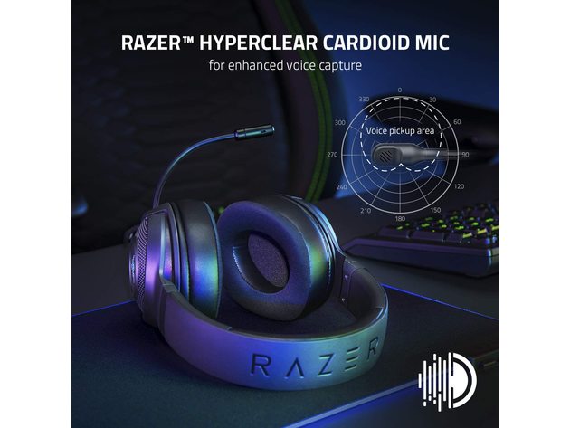 Razer Kraken V3 X Wired 7.1 Surround Sound Gaming Headset for PC with Chroma RGB Lighting (Refurbished)