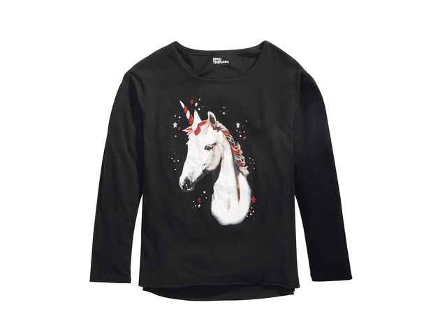 Epic Threads Big Girls Glitter Unicorn T-Shirt Black Size Extra Large