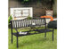 Costway Patio Garden Bench Steel Frame Adjustable Center Table Outdoor Porch Loveseats - Black