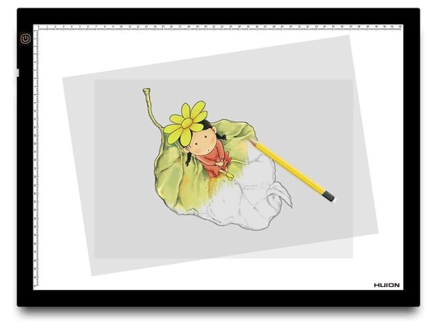 Huion A3 Thin LightBox LED Light Pad, Tracer for Artcraft Tracing - Black Frame (Distressed Box)