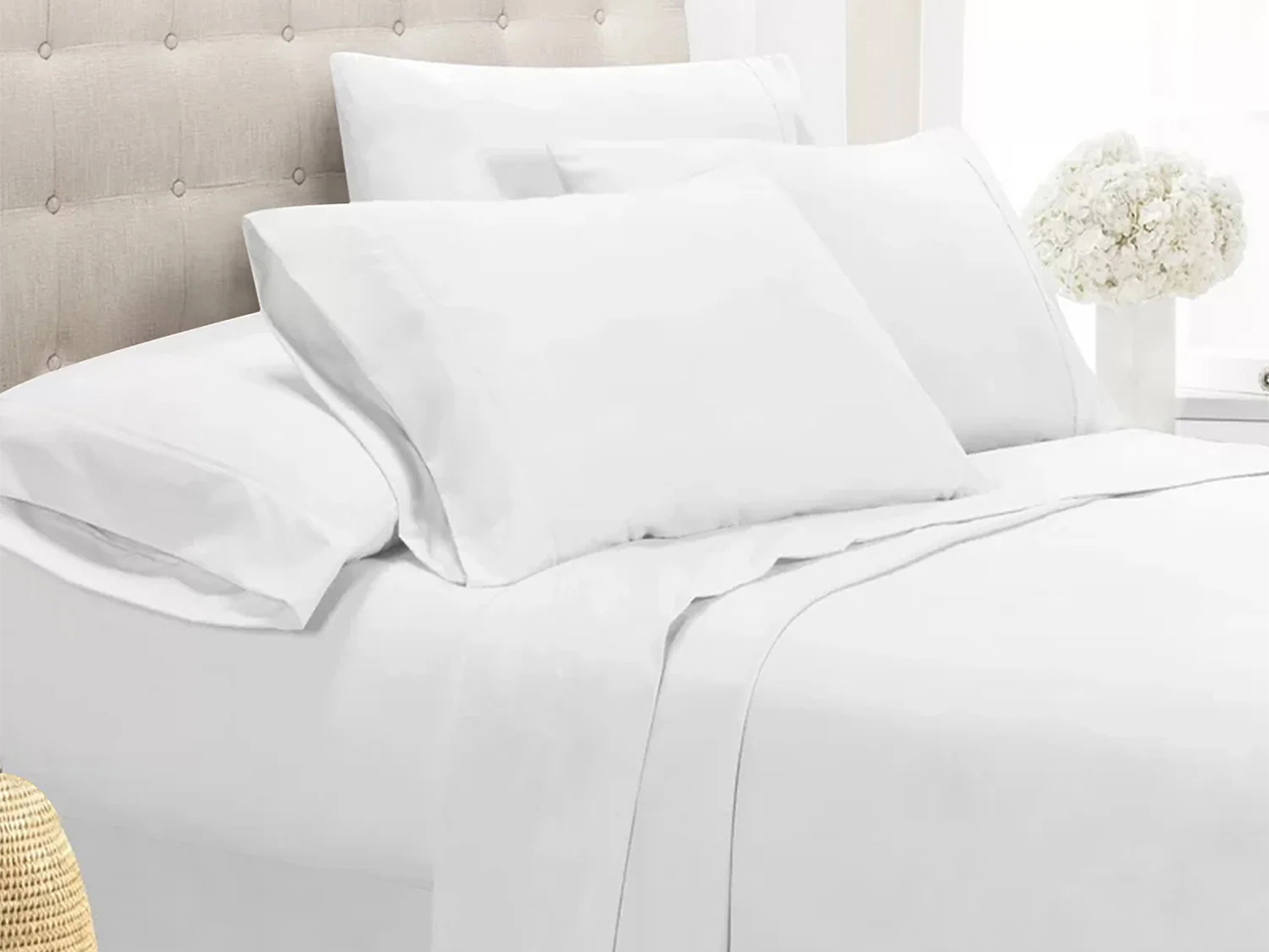 Super-Soft 1800 Series Bamboo Blend 6-Piece Sheet Set (White/King)