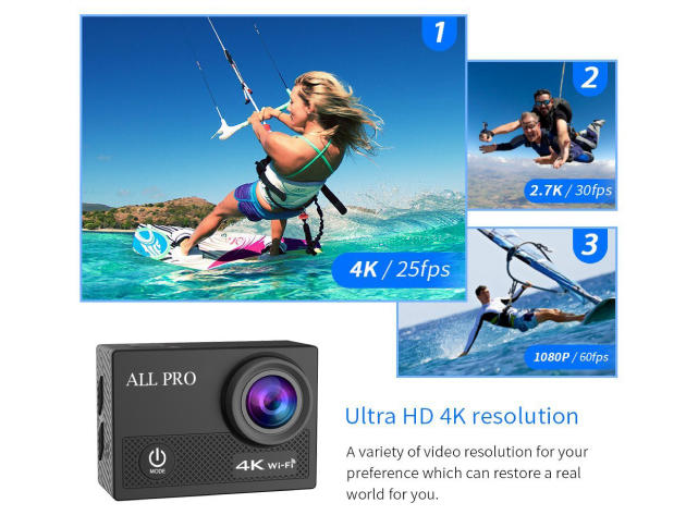 4K Action Pro Waterproof All Digital UHD WiFi Camera