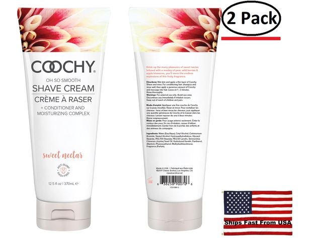 ( 2 Pack ) Coochy Shave Cream Sweet Nectar - 12.5 Oz