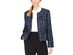 Calvin Klein Women's Tweed Frayed-Edge Jacket Blue Size 12