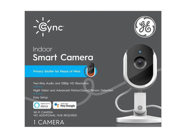 Cync by GE 93128850 Smart Camera Plug-in Wireless Indoor Security Camera