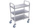 Offex Multipurpose 37"H Three-Shelf Stainless Steel Cart 