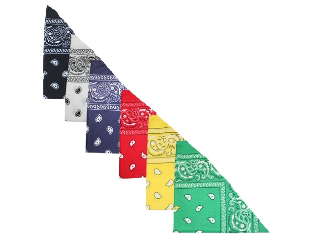 Balec 5-Pack Paisley Cotton Dog Scarf Triangle Bibs  - XL & Washable - Mix Colors