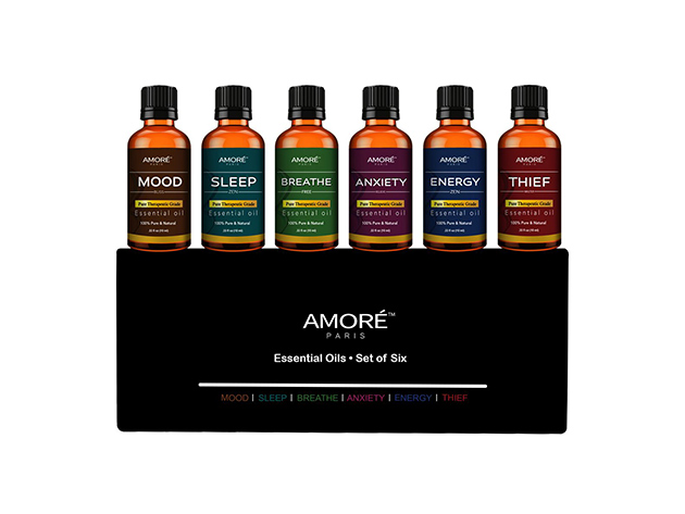 Amoré Paris Essential Oils Box Set (Feel Good Blends/6-Pack)