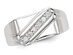 Mens Synthetic Cubic Zirconia (CZ) Band Ring in Sterling Silver - 10
