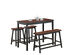 Costway 4 Pcs Solid Wood Counter Height Table Set w/ Height Bench & Two Saddle Stools