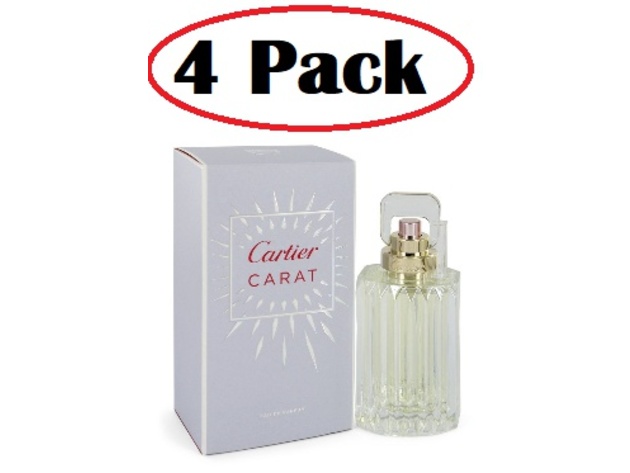 4 Pack of Cartier Carat by Cartier Eau De Parfum Spray 3.3 oz