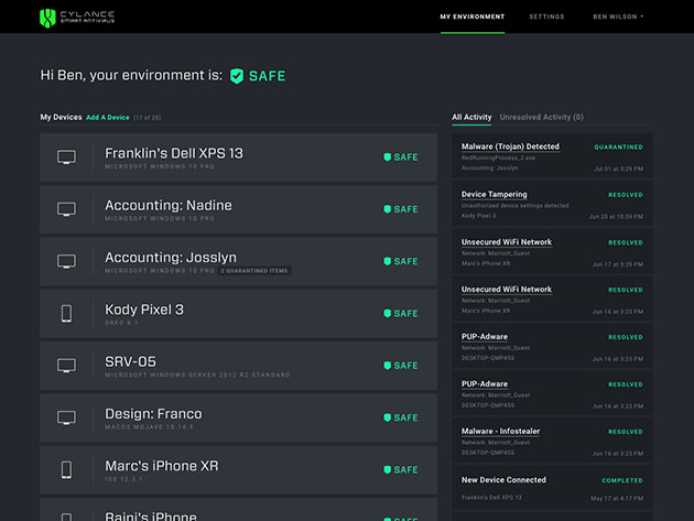 Cylance Smart Antivirus for Mac & Windows: Lifetime Subscription