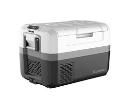 Costway 48 Quart Portable Electric Car Cooler Refrigerator Compressor Freezer Camping - White+Gray+Black