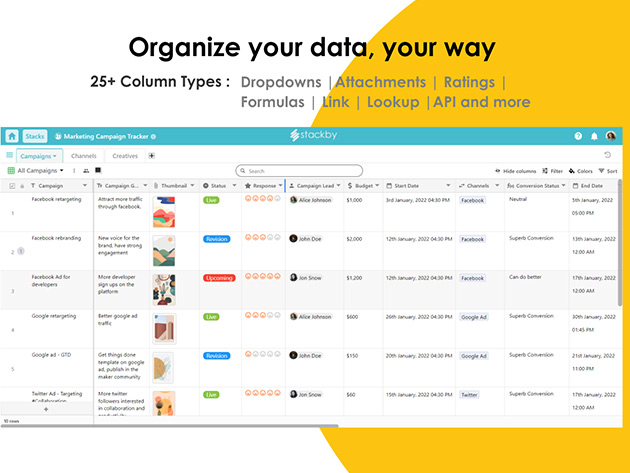 Stackby Spreadsheet Database Economy Plan: 2-Yr Subscription