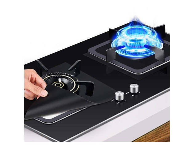 4-Pack Reusable Non-Stick Liners for Gas Stovetops