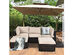 Costway 5 Piece Patio Rattan Furniture Set Ottoman Table Beige