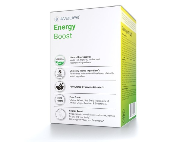 Avalife Energy Boost - Natural Energy Boosting Supplements for Men & Women - Gluten Free, Vegan & Non-GMO - 60 Capsules