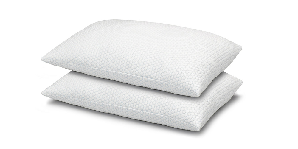 A stack of two white pillows