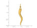 14K Yellow Gold Large Solid Italian Horn Pendant Necklace with Chain