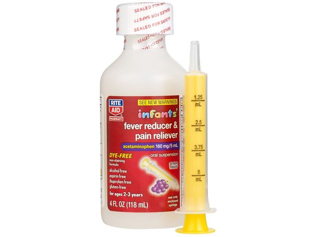 Rite Aid Infants' Fever Reducer and Pain Reliever, Grape Flavor, For Ages 2-3 Years, 4 Fluid Ounces