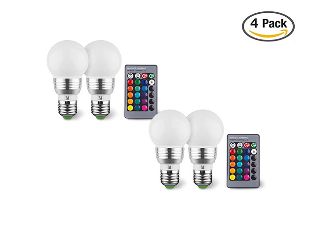 Massimo Color Changing Light Bulb: 4-Pack