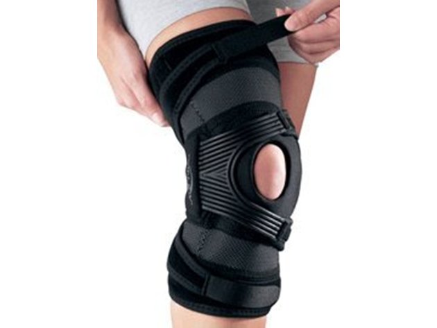 DonJoy AirCast Hinged Tru-Pull Knee Support Left for Patella Misallignment/Dysfunction, X-Small: (13 Inches - 15.5 Inches), Black