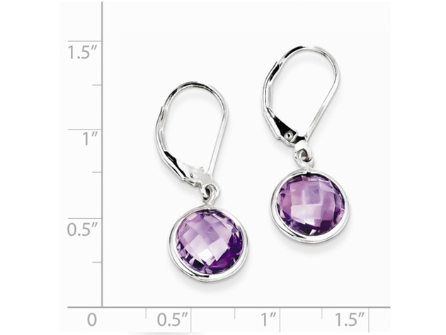 Sterling Silver Amethyst Drop Dangle Earrings 3/5 Carat (ctw)
