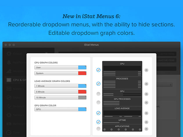 iStat Menus 6: Advanced Mac System Monitor for Your Menu Bar (Family License)
