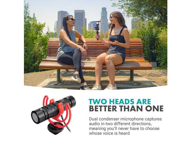Dual-Sided Capsule Shotgun Microphone | DoubleMic | Movo