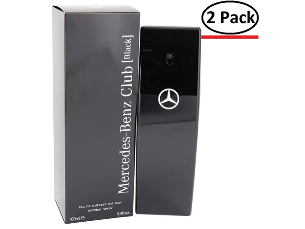 Mercedes Benz Club Black by Mercedes Benz Eau De Toilette Spray 3.4 oz for Men (Package of 2)