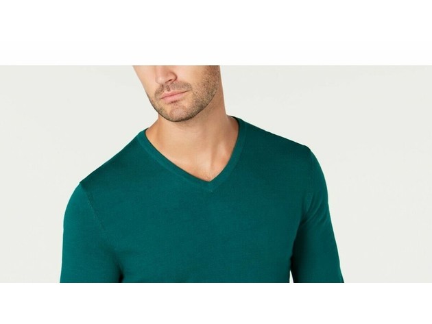 Alfani Men's V-Neck Sweater Green Size XX Large