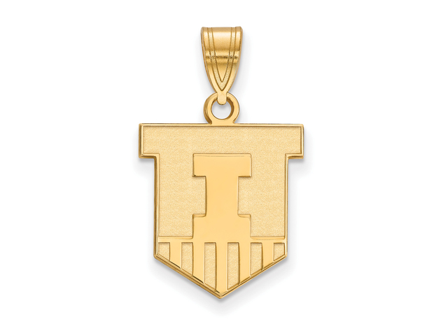 14k Gold Plated Silver U. of Illinois Medium Shield Pendant