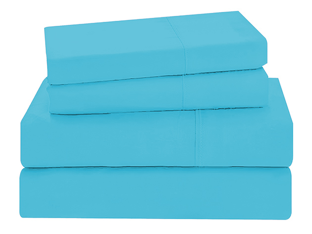 4-Piece Microfiber Sheet Set (Aqua/Queen)