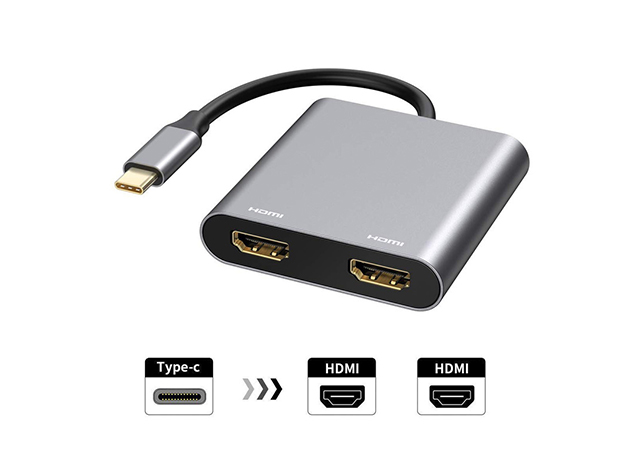 USB-C to Dual HDMI Adapter (2-in-1)