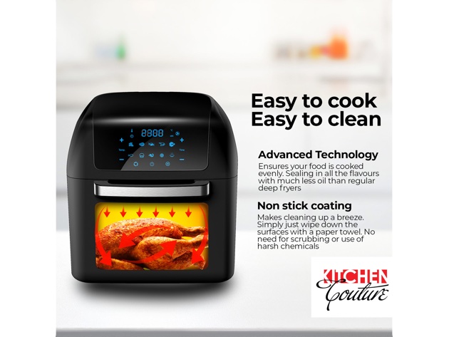 Kitchen Couture Healthy Options 13 Litre Air Fryer 10 Presets LCD Display Black