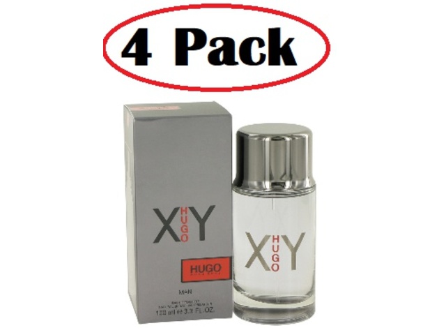 4 Pack of Hugo XY by Hugo Boss Eau De Toilette Spray 3.4 oz